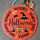 Halloween Circle Sign Wall Art Door Hanger Plaque Wood Witch Hat Pumpkin Spider Decoration Halloween Circle Sign Wall Art Door Hanger Plaque Wood Witch Hat Pumpkin Spider Decoration