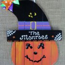 Personalize Pumpkin In Witch Hat Sign Wall Door Hanger Fall Seasonal Plaque Decoration Personalize Pumpkin In Witch Hat Sign Wall Door Hanger Fall Seasonal Plaque Decoration