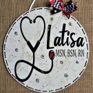 Personalized Stethoscope Circle Nurse Doctor Pa Teacher Sign Wall Door Plaque Decoration