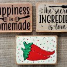 3-Pc Set Tiered Tray Mini Red Chili Pepper Signs Vignette Setting Shelf Sitter Decoration 3-Pc Set Tiered Tray Mini Red Chili Pepper Signs Vignette Setting Shelf Sitter Decoration