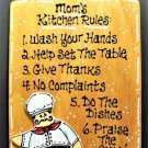 Fat Chef Sign Moms Kitchen Rules Wall Art Hanger Plaque Bistro Cucina Decoration