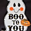 Boo To You Ghost Sign Halloween Pumpkin Wall Art Door Ghost Hanger Fall Plaque Decoration Boo To You Ghost Sign Halloween Pumpkin Wall Art Door Ghost Hanger Fall Plaque Decoration