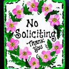 Floral No Soliciting Sign Tropical Wall Hanger Home Family Plaque Porch Decoration