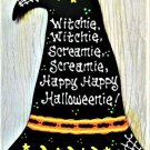 Witch Hat Halloween Sign Seasonal Wall Plaque Goblins Hanger Decoration