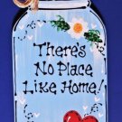 Mason Jar Theres No Place Like Home Sign Wall Art Hanger Door Country Plaque Decoration