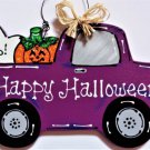 Happy Halloween Vintage Truck Wall Art Sign Door Hanger Hanging Plaque Decoration