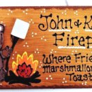 Bear Firepit Sign Fire Pit Personalize Sign Rustic Prim Deck Backyard Plaque Decoration