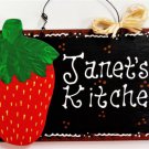 Strawberry Personalized Name Kitchen Sign Strawerries Wall Art Fruit Plaque Decoration