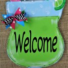 Welcome Tropical Drink Sign Deck Patio Pool Wall Door Plaque Tiki Bar Hot Tub Decoration