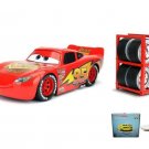 Car W/Display Turntable Lightning Mcqueen W/Extra Wheels 1/24 Scale Diecast Toys