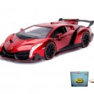 Car W/Display Turntable Lamborghini Veneno 34212 1/24 Car Diecast Toys