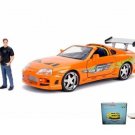 Car W/Display Turntable ota Supra W/Brian Figure 30738 1/24 Diecast Toys