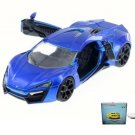 Car W/Display Turntable Lykan Hypersport Blue 98028 1/24 Scale Diecast Toys
