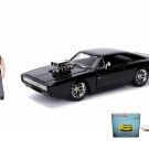 Car W/Display Turntable Dodge Charger R/T W/Dom Figure 1/24 Car Diecast Toys