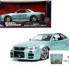 Car W/Display Turntable Brian Nissan Skyline Gtr Bnr34 32608 1/24 Diecast Toys Car W/Display Turntable Brian Nissan Skyline Gtr Bnr34 32608 1/24 Diecast Toys