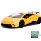 Car W/Display Turntable Lamborghini Huracan Perfomante Yellow 1/24 Diecast Toys