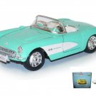 Car W/Rotary Turntable 1957 Chevy Corvette Convertible Turquoise 1/24 Diecast Toys Car W/Rotary Turntable 1957 Chevy Corvette Convertible Turquoise 1/24 Diecast Toys