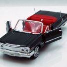 1963 Chevy Impala Convertible 1/24 Scale Black Car Diecast Toys