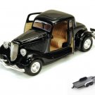 Car W/Trailer 1934 Ford Coupe Black 73217 1/24 Car Diecast Toys