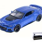 Car W/Led Display Case 2017 Chevy Camaro Zl1 Blue 34512 1/24 Diecast Toys