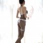 Sexy Maid Cosplay Apron Fishnet Hollow Lingerie Bodystoking Rompers Tights Crotchless Bodysuits