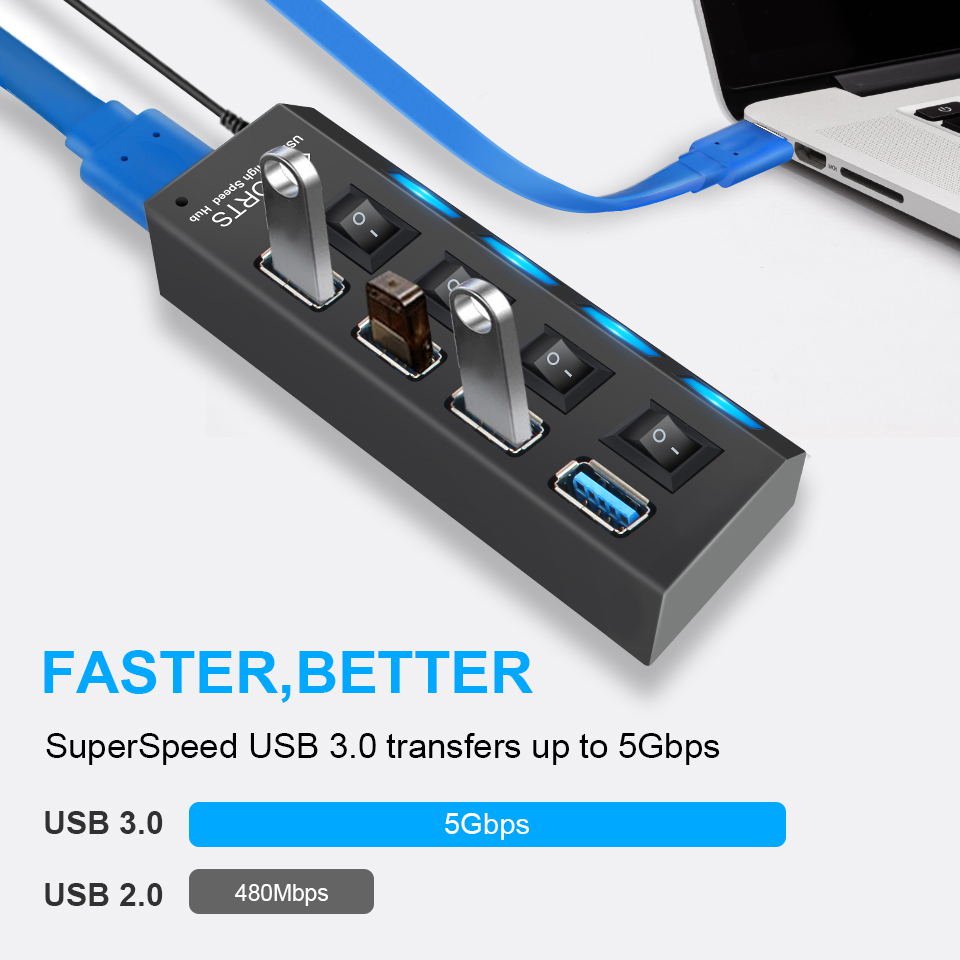 USB Hub 3.0 4 port Multiple Expander