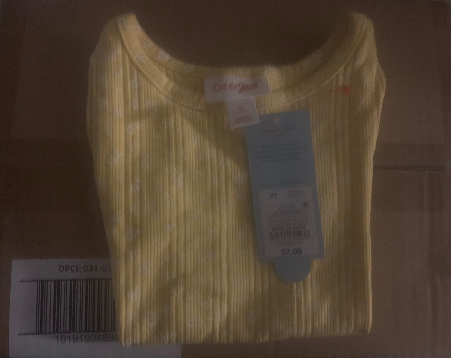{1822) Wholesale Case of 12 Target Kids Mustard Yellow T-Shirt 2T