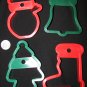 Christmas Holiday Cookie Cutters Set of Four Boot Bell Tree Snowman