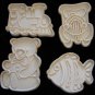Hutzler Holiday Fish Teddy Bear Cookie Cutter Set of 4 Plastic Cutters