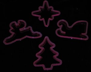 Christmas Holiday Clear Red Cookie Cutter Four Cutters