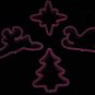 Christmas Holiday Clear Red Cookie Cutter Four Cutters