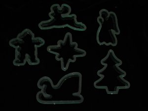 Christmas Holiday Clear Green Cookie Cutter Six Cutters Angel