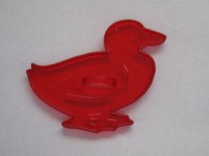 HRM Crown Vintage Holiday Clear Red Cookie Cutter One Duck Easter