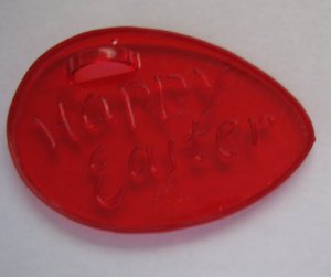 HRM Crown Vintage Holiday Clear Red Cookie Cutter One Easter Egg