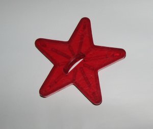 Vintage Holiday Clear Red Cookie Cutter One Star