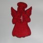 Vintage Holiday Clear Red Cookie Cutter One Christmas Angel