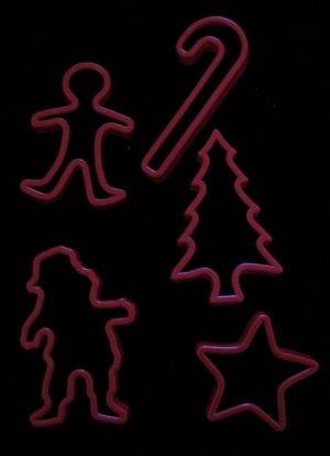 Amscan Assorted Holiday Christmas Cookie Cutter Set of 5 Plastic Cutters