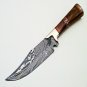 CUSTOM HAND FORGED DAMASCUS STEEL HUNTING KNIFE