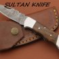 Damascus Steel Folding Pocket Personalized Knife STEEL BOLSTER WITH OLIVE WOOD