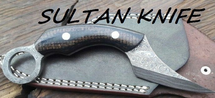CUSTOM HAND  MADE FORGED DAMASCUS STEEL HUNTING KNIFE