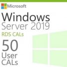 50 RDS User CALs Windows Server 2019 Remote Desktop Services