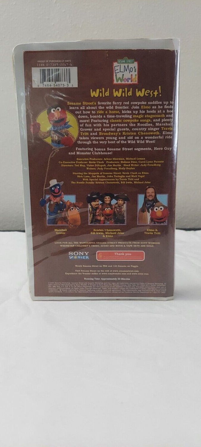 Elmo's World - Wild Wild West VHS 2001 Rare Clamshell Sesame Street