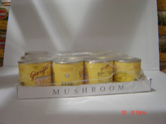 Mushrooms, Sliced Whole 12 cans (0.25lbs.,114g. ea.) pack