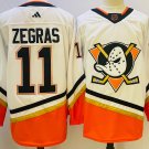 Anaheim Duck Hockey Jerseys Mens Zegras 11 Reverse Retro stitched size S  To 3XL White