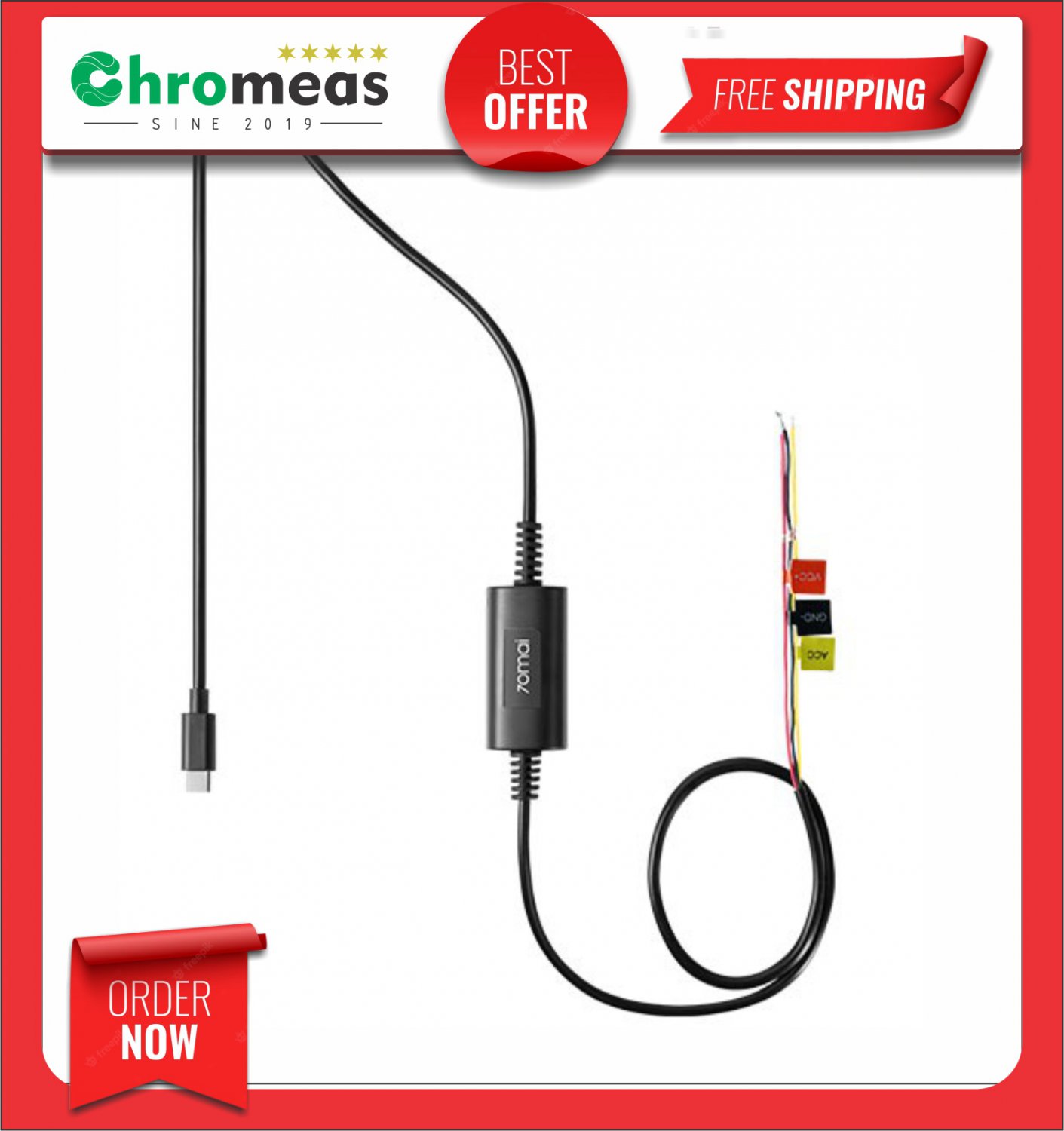 70mai UP02 hardwire kit enables 24H parking surveillance for 70mai 4K ...
