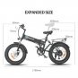 Ridstar 1000W 48V Electric Bicycle 20" Fat Tire Folding Mountain Ebike