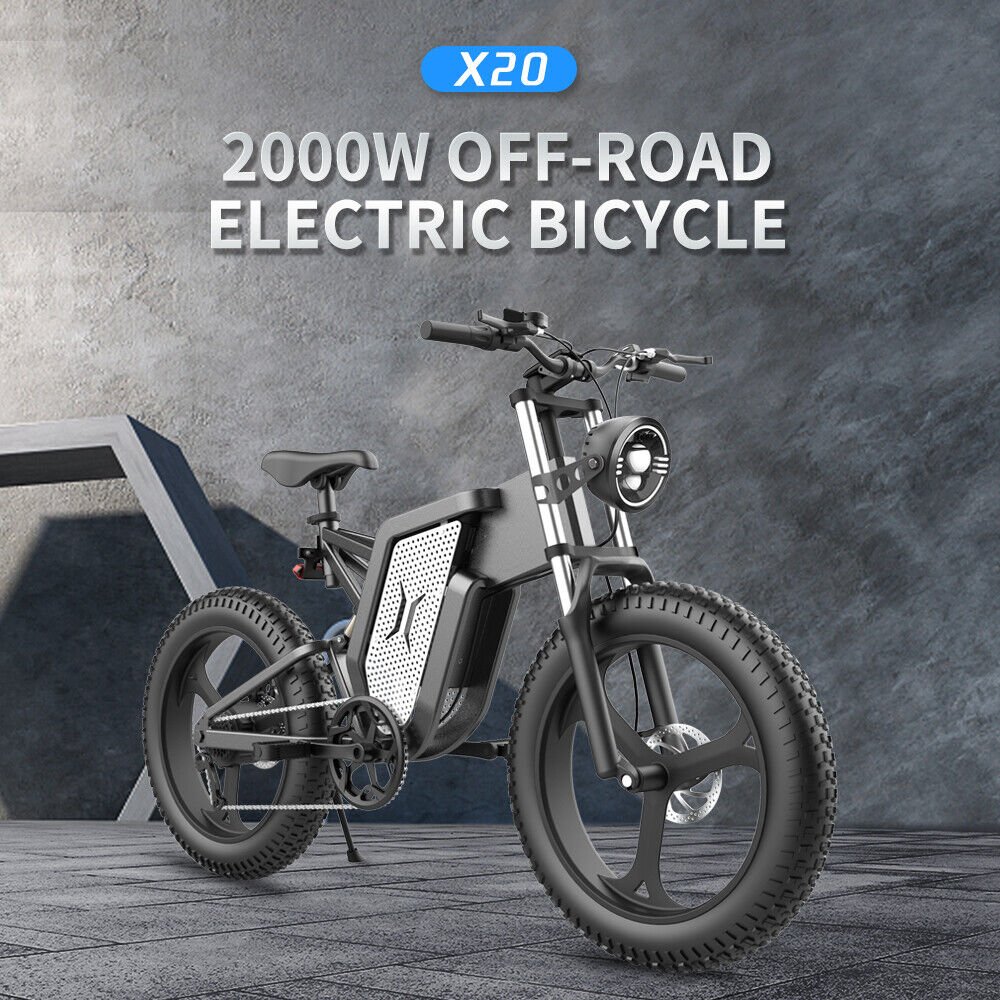 Powerful X20 Pro 2000W 30Ah 20 Inch Fat Tire mountain Off-Road Electric Bicycle