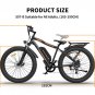 Ebike 26" 750W 48V Electric Bike Mountain Bicycle Fat Tire 28mph E-bike 7 Speed