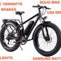 26" TRUE 1000W Electric E Bike Fat Tire Snow Mountain Bicycle Li-Battery SAMSUNG