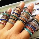 Mix Colors Full Circle Rhinestone 1 Row Stainless Steel Fashion Jewelry Ring